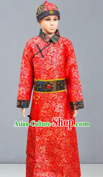 Chinese Manchu Nationality Ethnic Costume Traditional Minority Folk Dance Stage Performance Clothing for Men