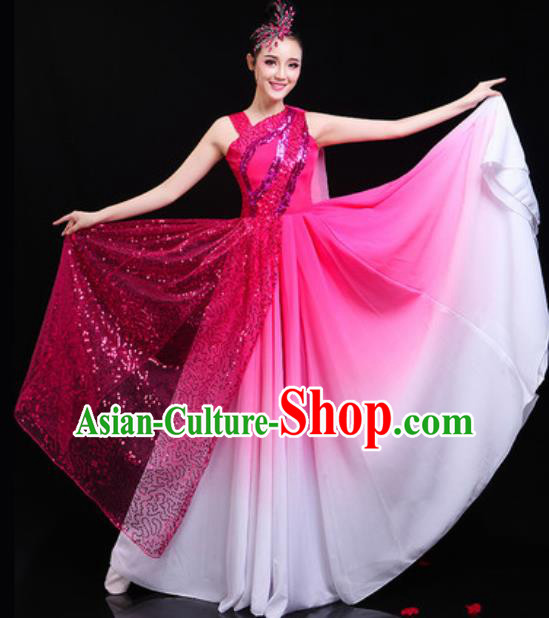 Traditional Chinese Spring Festival Gala Opening Dance Veil Dress Modern Dance Stage Performance Costume for Women