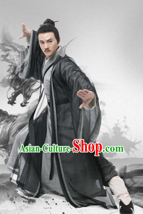 Heavenly Sword Dragon Slaying Saber Chinese Ancient Yuan Dynasty Taoist Priest Swordsman Song Yuanqiao Historical Costume for Men