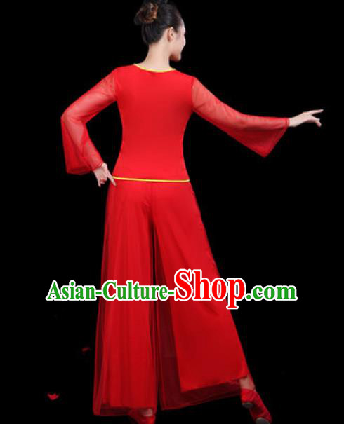 Traditional Chinese Yangko Group Dance Red Clothing Folk Dance Fan Dance Stage Performance Costume for Women