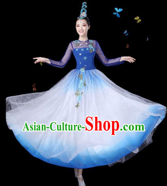 Traditional Chinese Spring Festival Gala Opening Dance Veil Dress Modern Dance Stage Performance Costume for Women