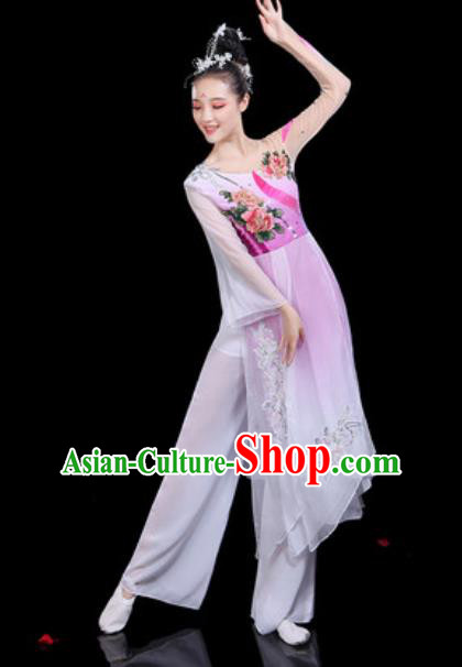 Traditional Chinese Classical Dance Group Dance Dress Umbrella Dance Stage Performance Costume for Women