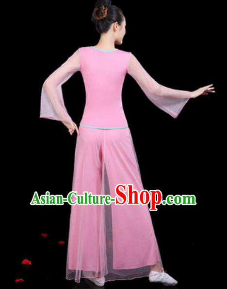 Traditional Chinese Yangko Group Dance Folk Dance Pink Clothing Fan Dance Stage Performance Costume for Women