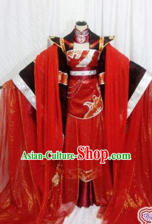 Traditional Chinese Tang Dynasty Princess Wedding Red Hanfu Dress Ancient Empress Embroidered Costume for Women