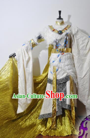 Traditional Chinese Han Dynasty Swordswoman Hanfu Dress Ancient Female Knight Embroidered Costume for Women