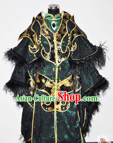 Traditional Chinese Cosplay Taoist Priest Green Hanfu Clothing Ancient Swordsman Royal Highness Embroidered Costume for Men