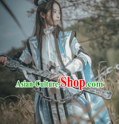 Traditional Chinese Cosplay Nobility Childe Hanfu Clothing Ancient Swordsman Embroidered Costume for Men