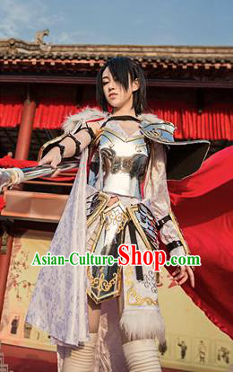 Traditional Chinese Cosplay Female General Armour Ancient Swordswoman Embroidered Costume for Women