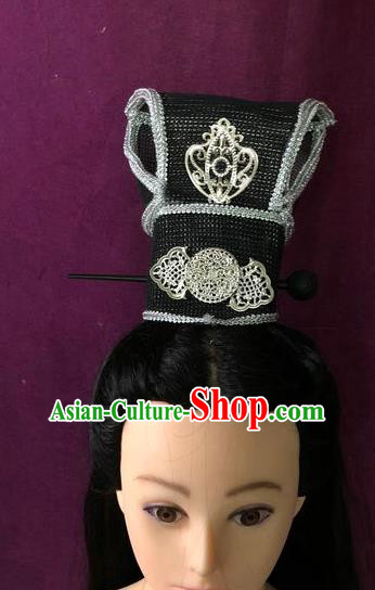 Traditional Chinese Tang Dynasty Minister Hairdo Crown Hair Accessories Ancient Nobility Childe Hat for Men