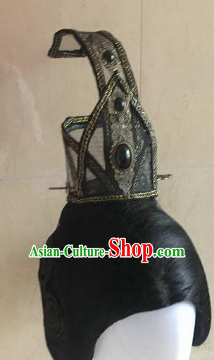 Traditional Chinese Han Dynasty Swordsman Hairdo Crown Hair Accessories Ancient Nobility Childe Hat for Men