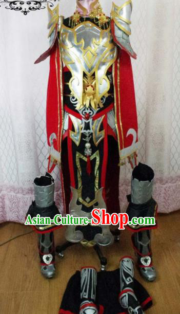 Traditional Chinese Cosplay General Armour Clothing Ancient Swordsman Embroidered Costume for Men