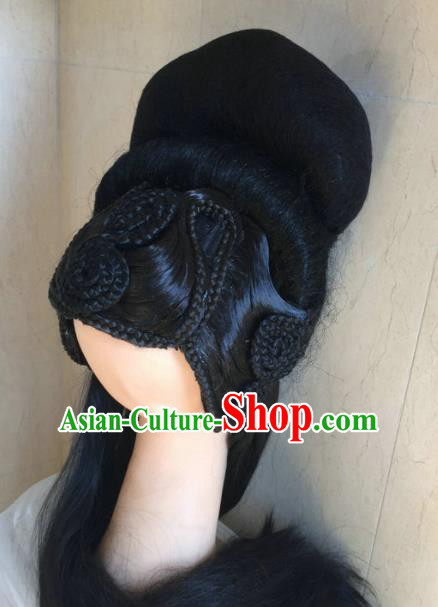 Traditional Chinese Tang Dynasty Queen Wigs Ancient Palace Princess Chignon Hair Accessories for Women