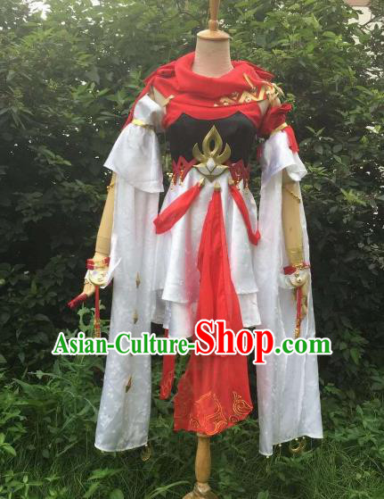 Traditional Chinese Cosplay Swordswoman Hanfu Dress Ancient Princess Embroidered Costume for Women