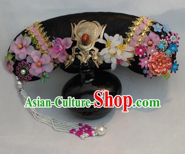 Traditional Chinese Qing Dynasty Imperial Consort Headwear Ancient Palace Manchu Hair Accessories for Women