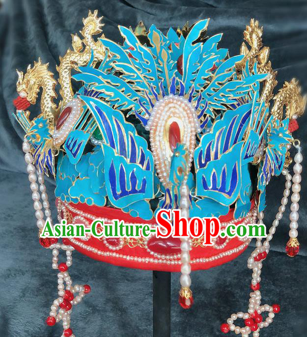 Traditional Chinese Ming Dynasty Queen Phoenix Coronet Headwear Ancient Palace Empress Hair Accessories for Women