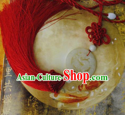 Traditional Chinese Swordsman Waist Accessories Ancient Prince Tassel Jade Pendant for Men