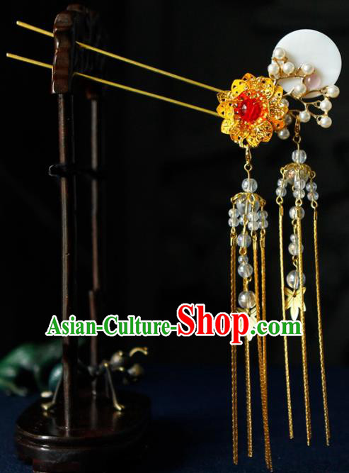 Traditional Chinese Wedding Hairpins Tassel Step Shake Handmade Ancient Bride Hair Accessories for Women