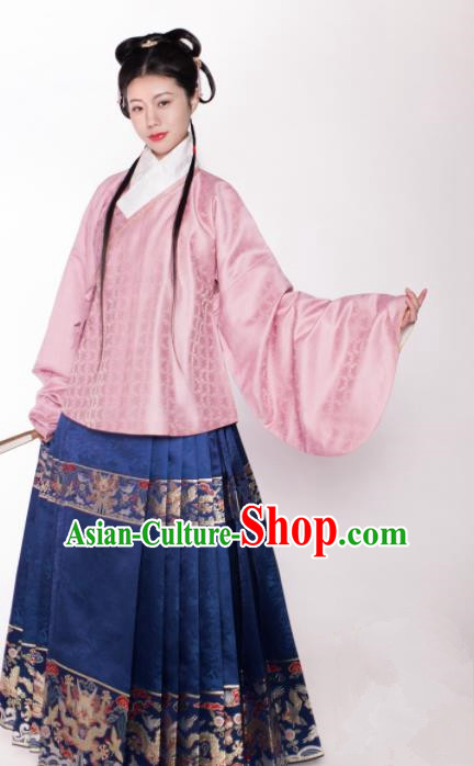 Chinese Ancient Nobility Lady Hanfu Dress Traditional Ming Dynasty Court Embroidered Historical Costume for Women