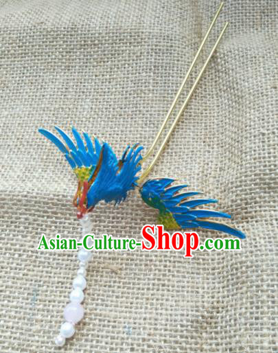 Traditional Chinese Handmade Ancient Qing Dynasty Imperial Consort Phoenix Hairpins Hair Clip Headwear Hair Accessories for Women