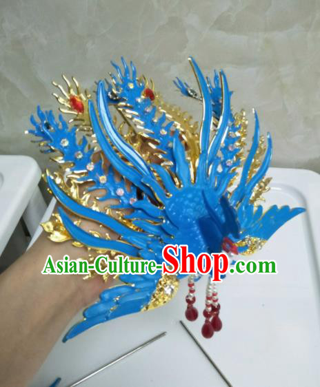 Traditional Chinese Handmade Ancient Phoenix Coronet Qing Dynasty Imperial Consort Tassel Hairpins Headwear Hair Accessories for Women
