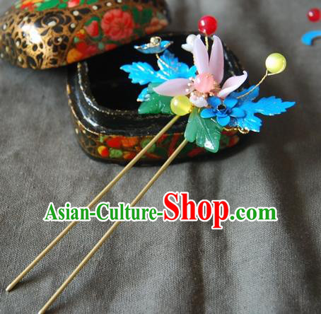 Handmade Chinese Ancient Qing Dynasty Imperial Consort Cloisonne Hairpins Headwear Hair Accessories for Women