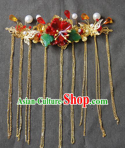 Handmade Chinese Ancient Wedding Tassel Step Shake Hairpins Headwear Hair Accessories for Women