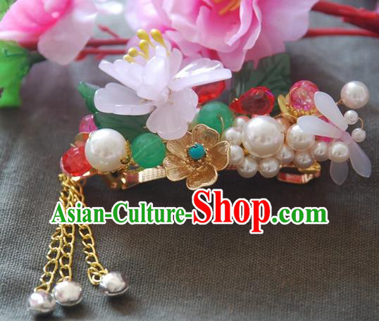 Handmade Chinese Ancient Princess Pearls Lotus Hair Claw Hairpins Headwear Hair Accessories for Women