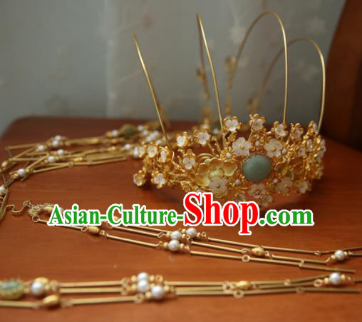 Chinese Handmade Hanfu Tassel Phoenix Coronet Hairpins Traditional Ancient Princess Hair Accessories for Women