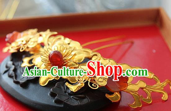 Chinese Handmade Hanfu Golden Hairpins Traditional Ancient Princess Hair Accessories for Women