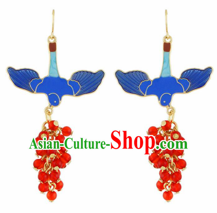 Top Grade Stage Show Red Tassel Earrings Brazilian Carnival Catwalks Ear Accessories for Women