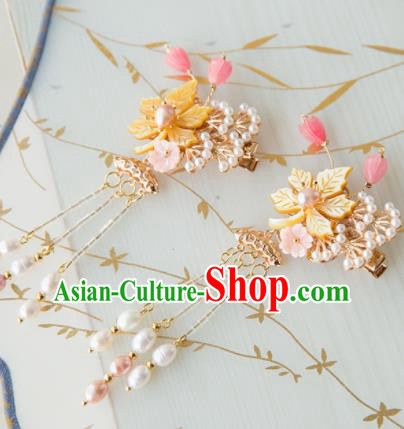 Chinese Handmade Hanfu Tassel Hair Claws Hairpins Traditional Ancient Princess Hair Accessories for Women