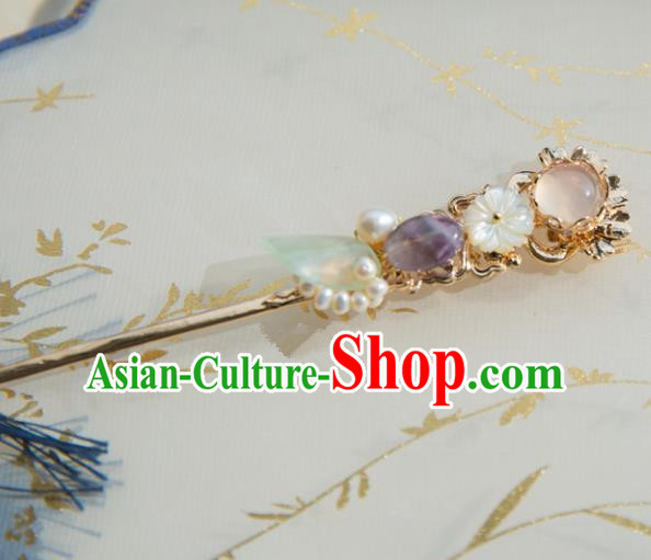 Chinese Handmade Hanfu Pearls Hairpins Traditional Ancient Princess Hair Accessories for Women