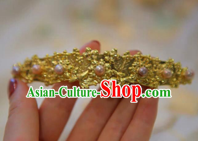 Chinese Handmade Hanfu Hairpins Golden Hair Clip Traditional Ancient Princess Hair Accessories for Women