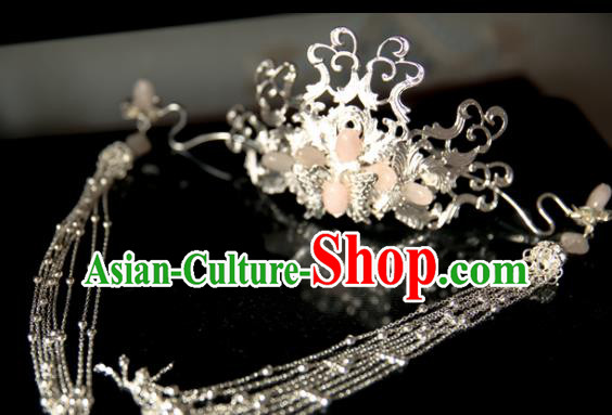 Chinese Handmade Hanfu Hairpins Tassel Hair Crown Traditional Ancient Princess Hair Accessories for Women