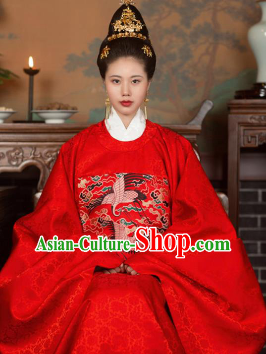 Chinese Ancient Ming Dynasty Court Queen Hanfu Dress Traditional Imperial Empress Embroidered Wedding Historical Costume for Women