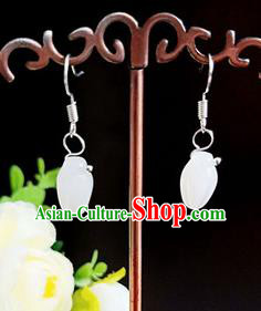 Handmade Chinese Classical Jade Ear Accessories Ancient Princess Hanfu Earrings for Women