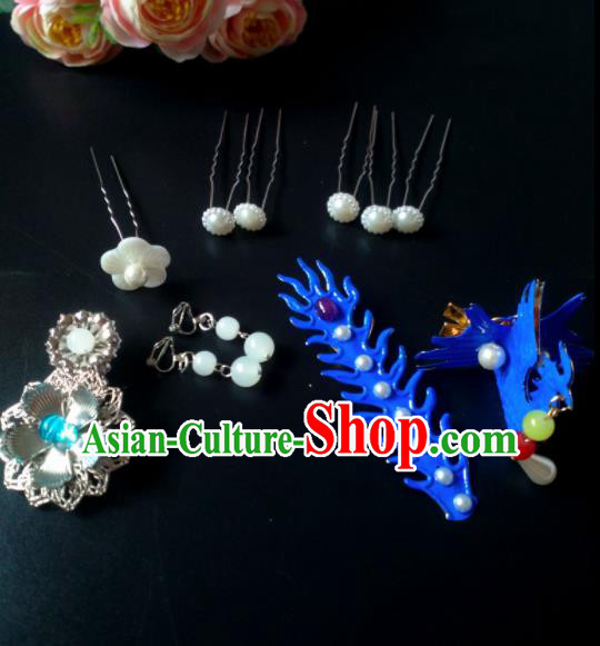 Chinese Handmade Hanfu Palace Phoenix Hair Clip Hairpins Traditional Ancient Princess Hair Accessories for Women