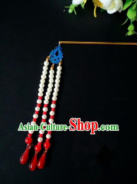 Chinese Handmade Hanfu Palace Pearls Tassel Hairpins Traditional Ancient Princess Hair Accessories for Women