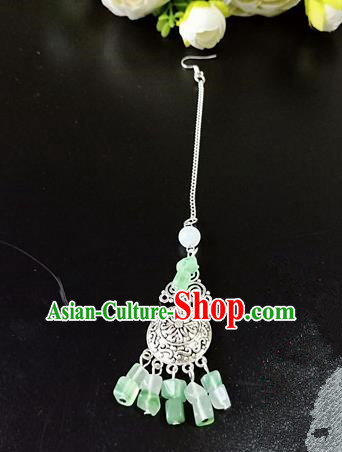 Chinese Handmade Hanfu Jade Eyebrows Pendant Traditional Ancient Princess Hair Accessories for Women