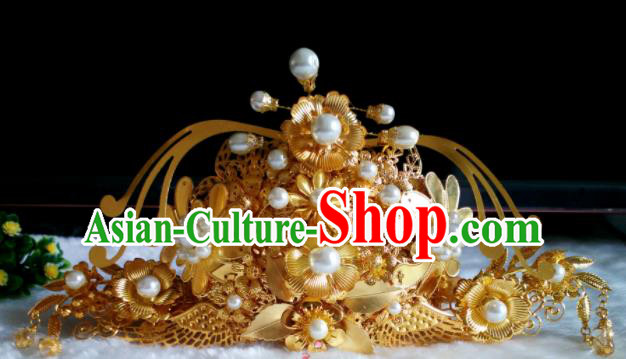 Chinese Handmade Hanfu Palace Phoenix Coronet Hairpins Traditional Ancient Princess Hair Accessories for Women