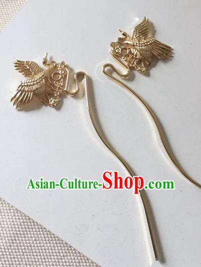 Traditional Chinese Handmade Crane Hair Clip Tang Dynasty Hanfu Hairpins Ancient Imperial Consort Hair Accessories for Women