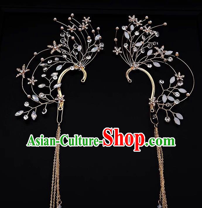 Handmade Chinese Classical Tassel Ear Accessories Ancient Princess Hanfu Earrings for Women