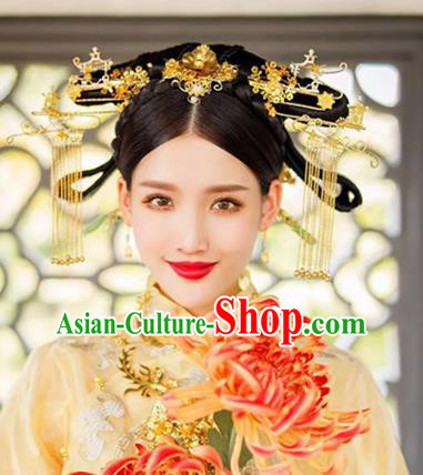 Traditional Chinese Handmade Qing Dynasty Hanfu Hairpins Ancient Imperial Consort Hair Accessories for Women