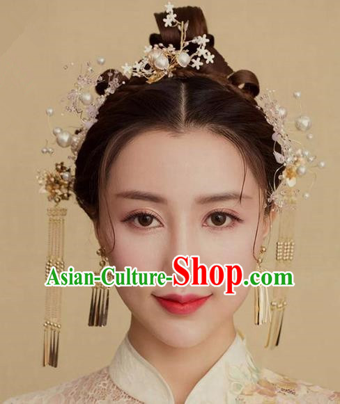 Traditional Chinese Wedding Handmade Hanfu Hairpins Ancient Tang Dynasty Imperial Consort Hair Accessories for Women