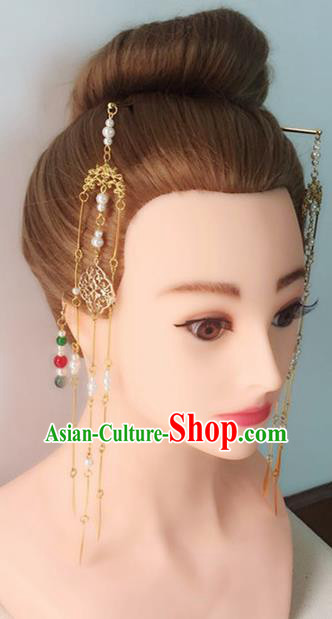 Handmade Chinese Traditional Hanfu Tassel Hair Clip Hairpins Ancient Tang Dynasty Imperial Consort Hair Accessories for Women