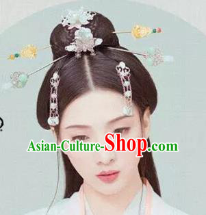 Handmade Chinese Traditional Hanfu Hairpins Ancient Tang Dynasty Princess Hair Accessories for Women