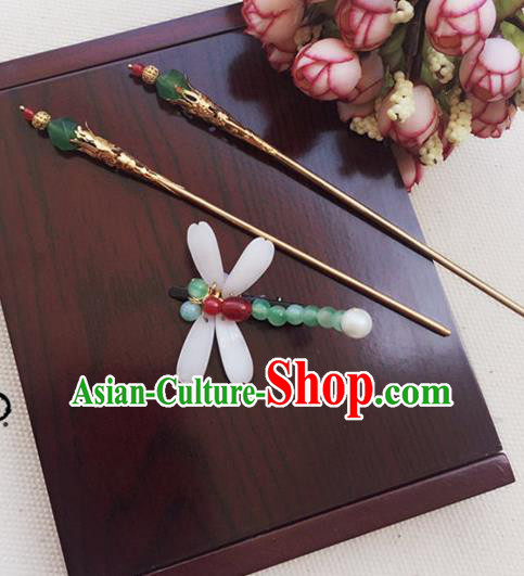 Handmade Chinese Palace Lady Dragonfly Hair Claw Hairpins Ancient Traditional Hanfu Hair Accessories for Women