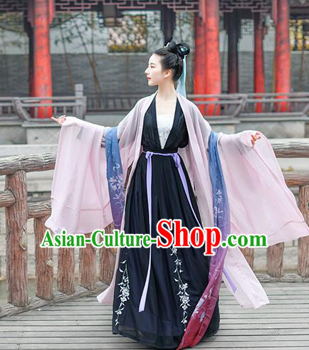 Chinese Ancient Embroidered Hanfu Dress Traditional Tang Dynasty Imperial Consort Historical Costume for Women