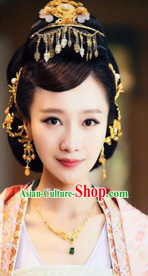 Handmade Chinese Palace Queen Hair Crown Tassel Hairpins Ancient Traditional Hanfu Hair Accessories for Women