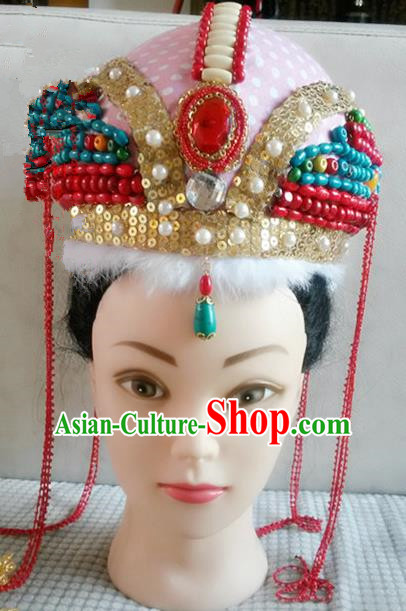 Handmade Chinese Qing Dynasty Palace Princess Tassel Hat Hairpins Ancient Traditional Hanfu Hair Accessories for Women